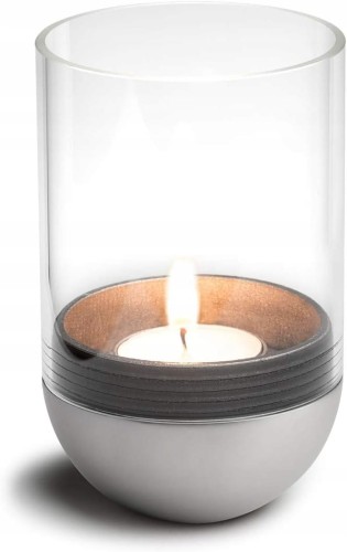 ŚWIECZNIK GRAWITACYJNY NA TEALIGHTY HOFATS GRAVITY CANDLE SREBRNY WYGODNY