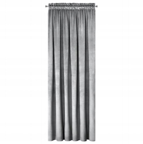 ZASŁONA ZACIEMNIAJĄCA WELUROWA 140 X 270 CM TAŚMA SZARA EUROFIRANY