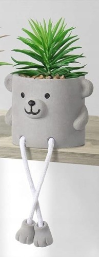 SZTUCZNA ROŚLINA W DONICZCE DREMISLAND CEMENTOWA DONICZKA WISZĄCE NÓŻKI