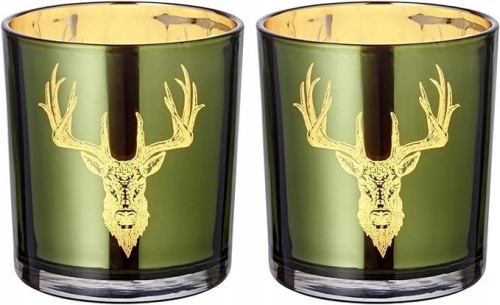 ŚWIECZNIK NA PODGRZEWACZE TYPU TEALIGHT ZESTAW 2 SZTUK 8CM EDZARD TED GREEN