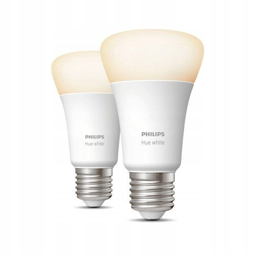 ŻARÓWKI LED 805 LM 2 SZTUKI PHILIPS HUE E27 806 LM 9 W BIAŁE CIEPŁE