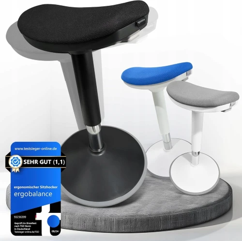 TABORET ERGONOMICZNY 3W1 DO BIURA SIODŁOWY REGULOWANY ANTYPOŚLIZGOWY STOŁEK